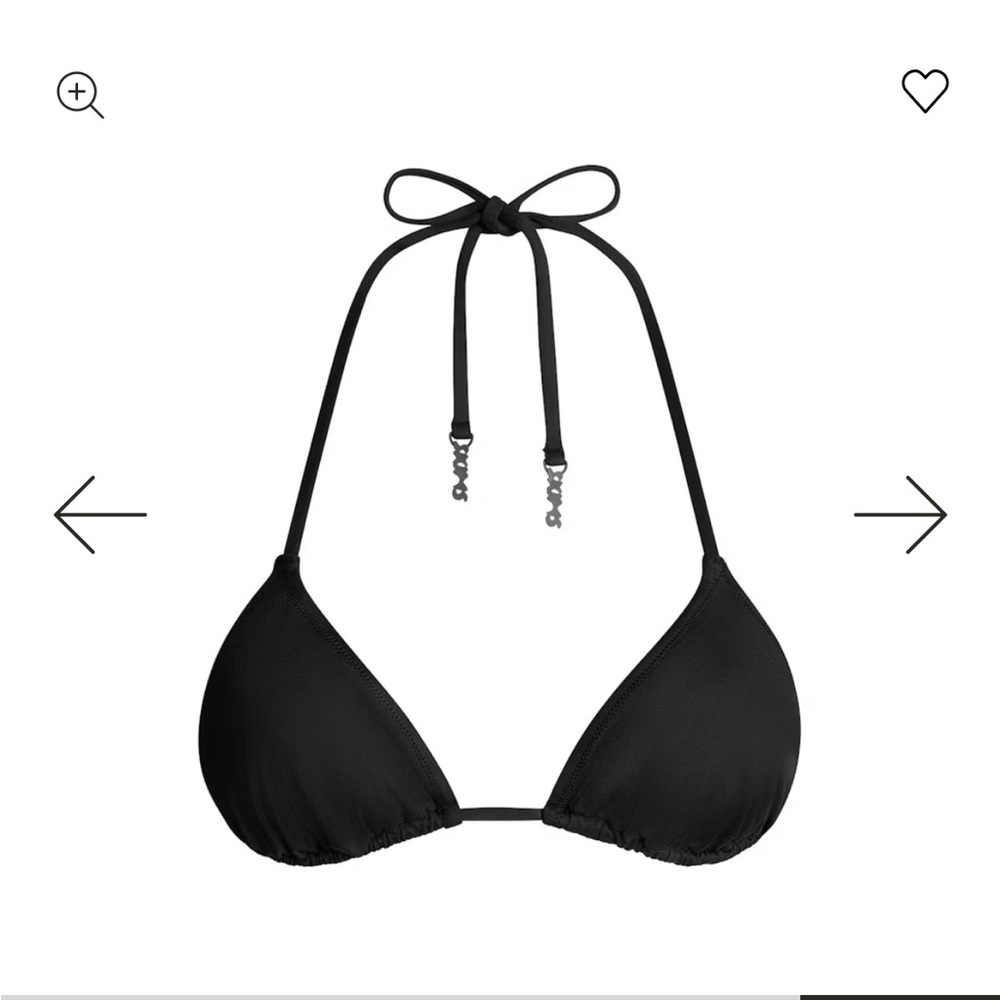 SKIMS Black Halter Bikini Top